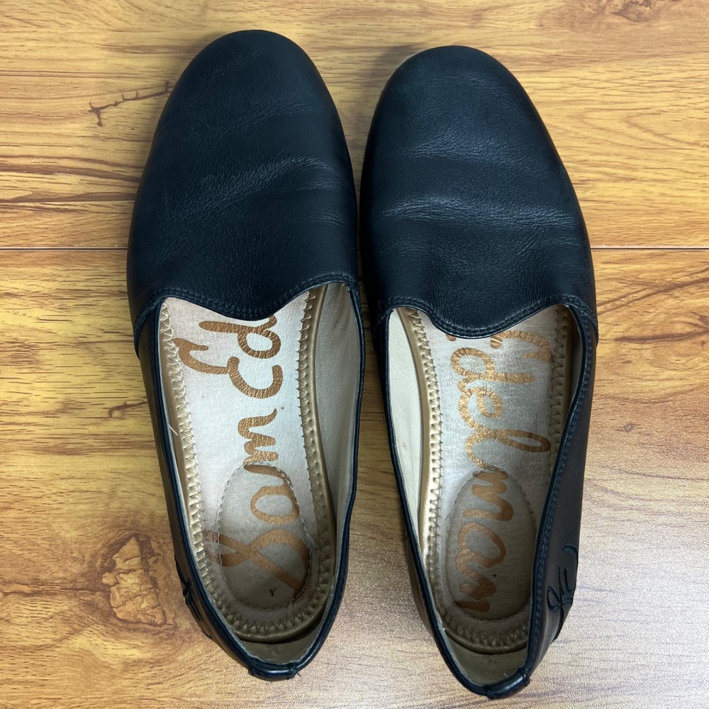 Sam Edelman Everie Black Leather Loafers Flats Women Size 7M Slip On Shoes - Picture 4 of 10